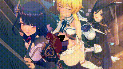 [AcidRaiN] 【FUTA】Raiden x Clorinde x Lumine【Genshin impact】 动图预览 - 私房ACG - sifacg.com