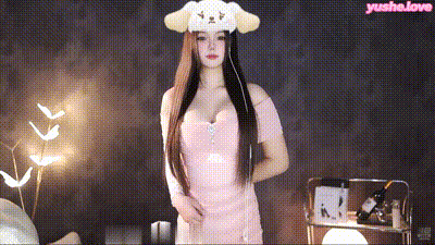 小蕊的粉色露肩透视连衣裙可爱诱惑 动图预览 - 私房ACG - sifacg.com