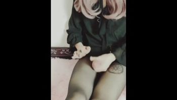 【伪娘】5.11，ol开档黑丝手冲射连裤袜上（超多牛奶）-jinwanxuan1999 - 私房ACG - sifangacg.com