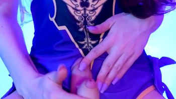 Cute big dick Trans girl in a cosplay swimsuit rubs cocks and rides cowgirl-lala the pala - 私房ACG - sifacg.com